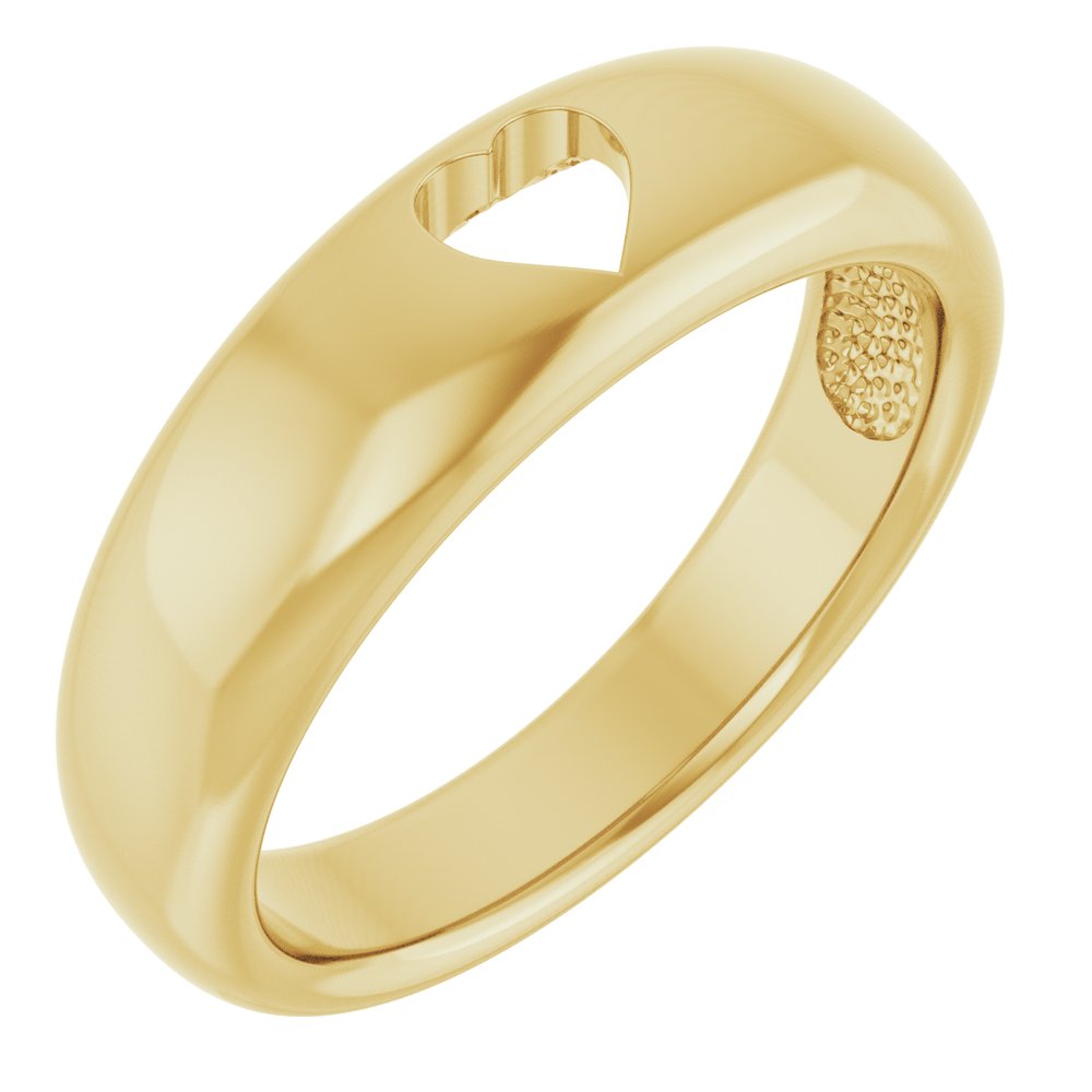 14K Yellow or White Pierced Heart Ring
