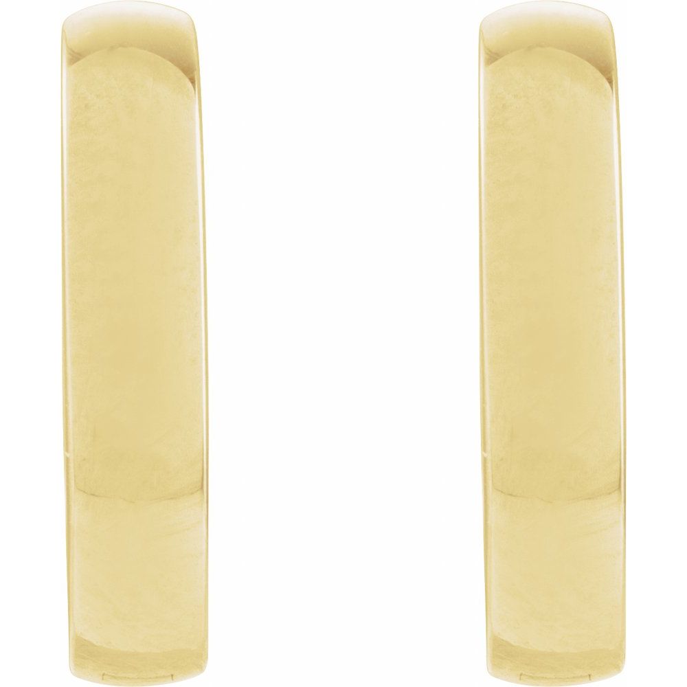 14K Yellow Or White Elongated Domed 14 mm Hoop Earrings