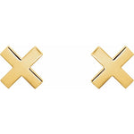 14K Yellow or White  7.9 mm X Earrings