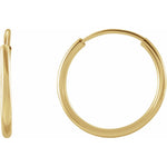 14K Yellow Endless Hoop Earrings - 10 mm