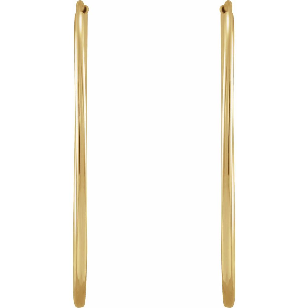 14K Yellow Flexible Endless Tube 30 mm Hoop Earrings