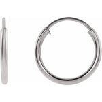 14K White Endless Hoop Earrings - 10 mm