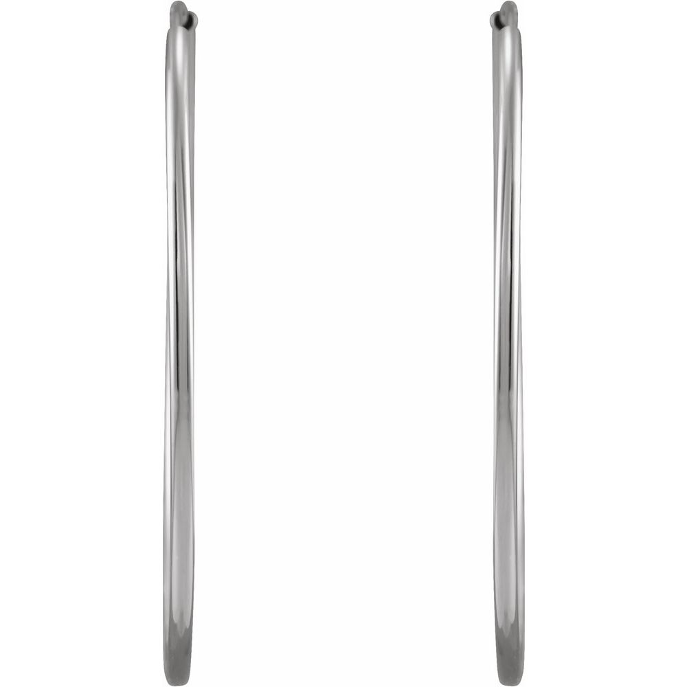 14K White Endless Tube 30 mm Hoop Earrings