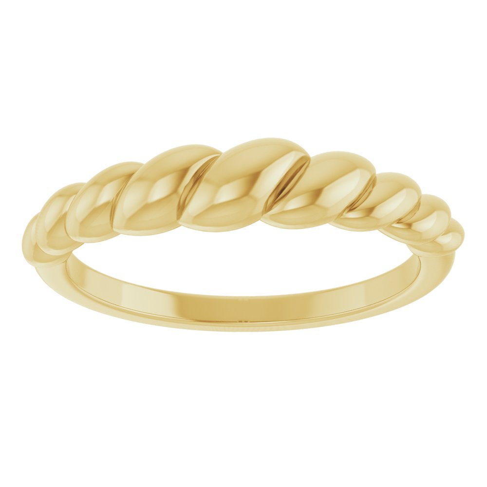 14K Yellow or White Rope Dome Ring