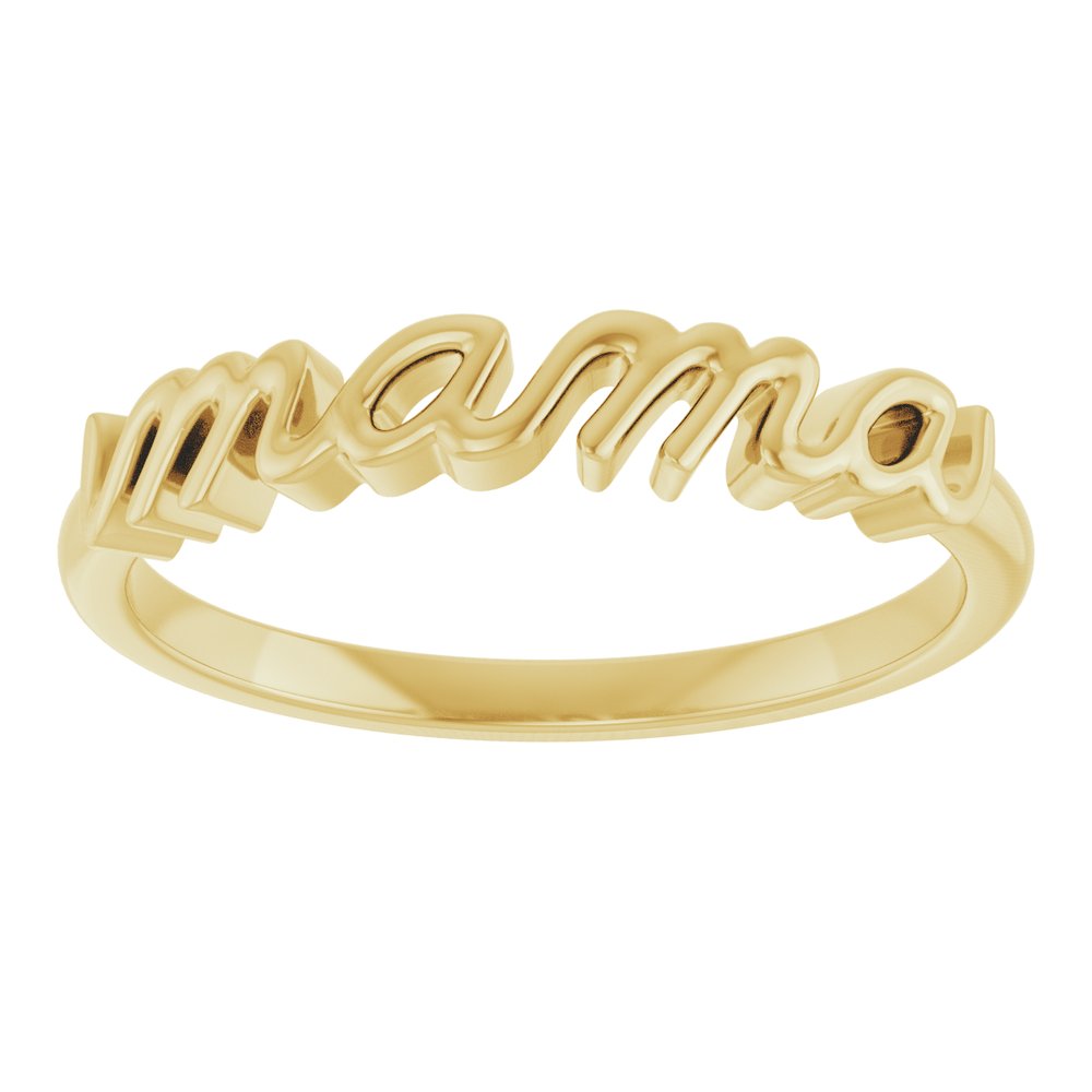 14K Yellow or White Mama Ring
