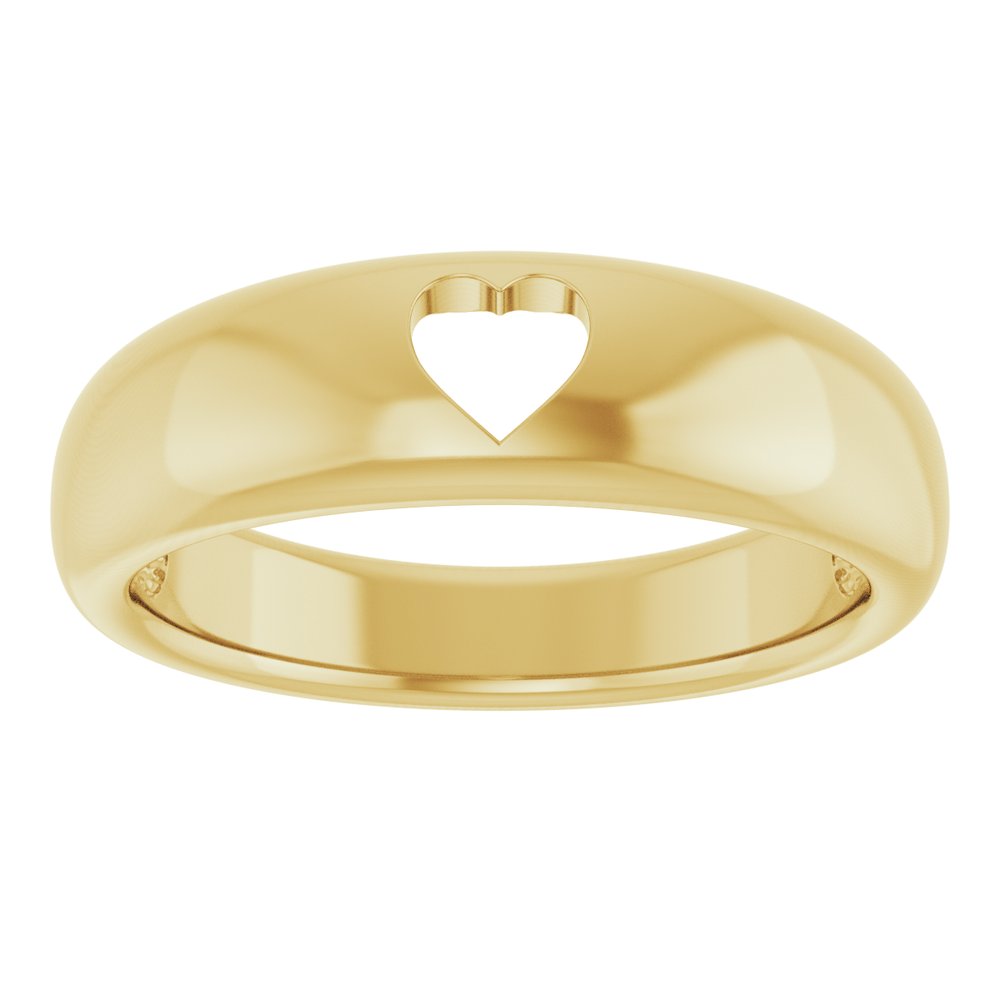 14K Yellow or White Pierced Heart Ring