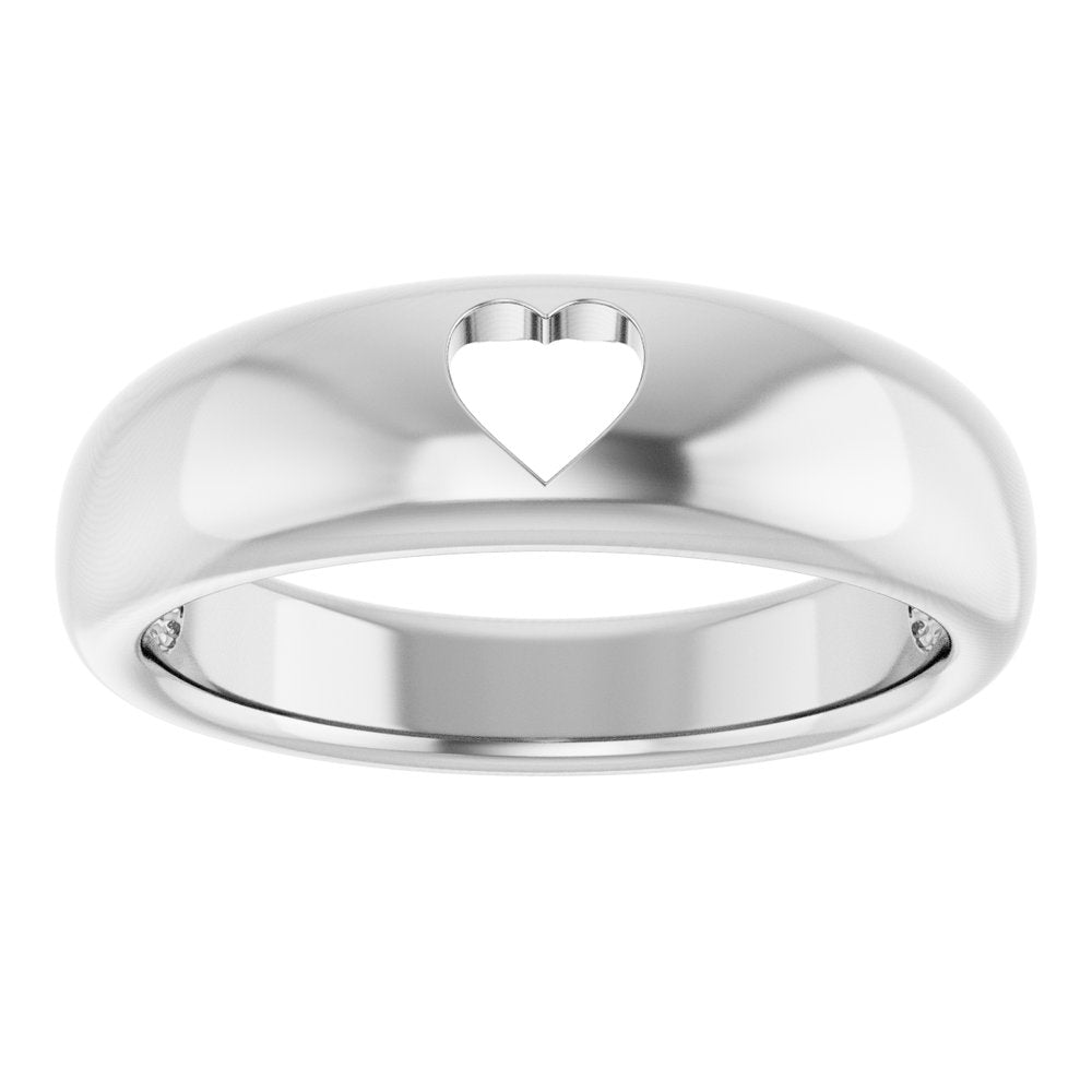 14K Yellow or White Pierced Heart Ring