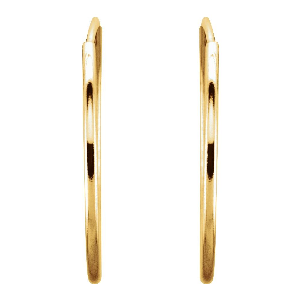 14K Yellow Flexible Endless Tube 20 mm Hoop Earrings
