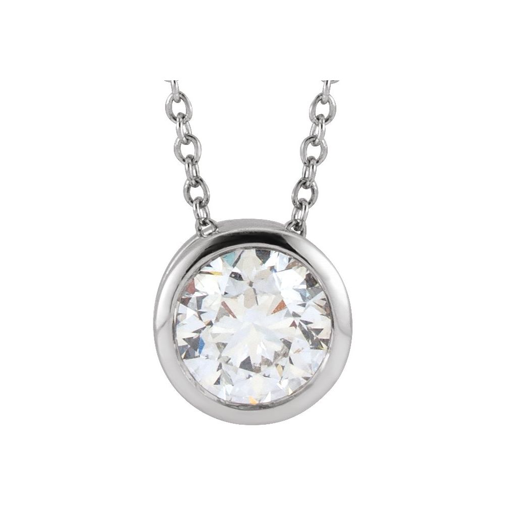 14K Yellow or White - 1/4 CT Lab-Grown Diamond Solitaire 16-18" Necklace