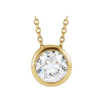 14K Yellow or White - 1/4 CT Lab-Grown Diamond Solitaire 16-18" Necklace