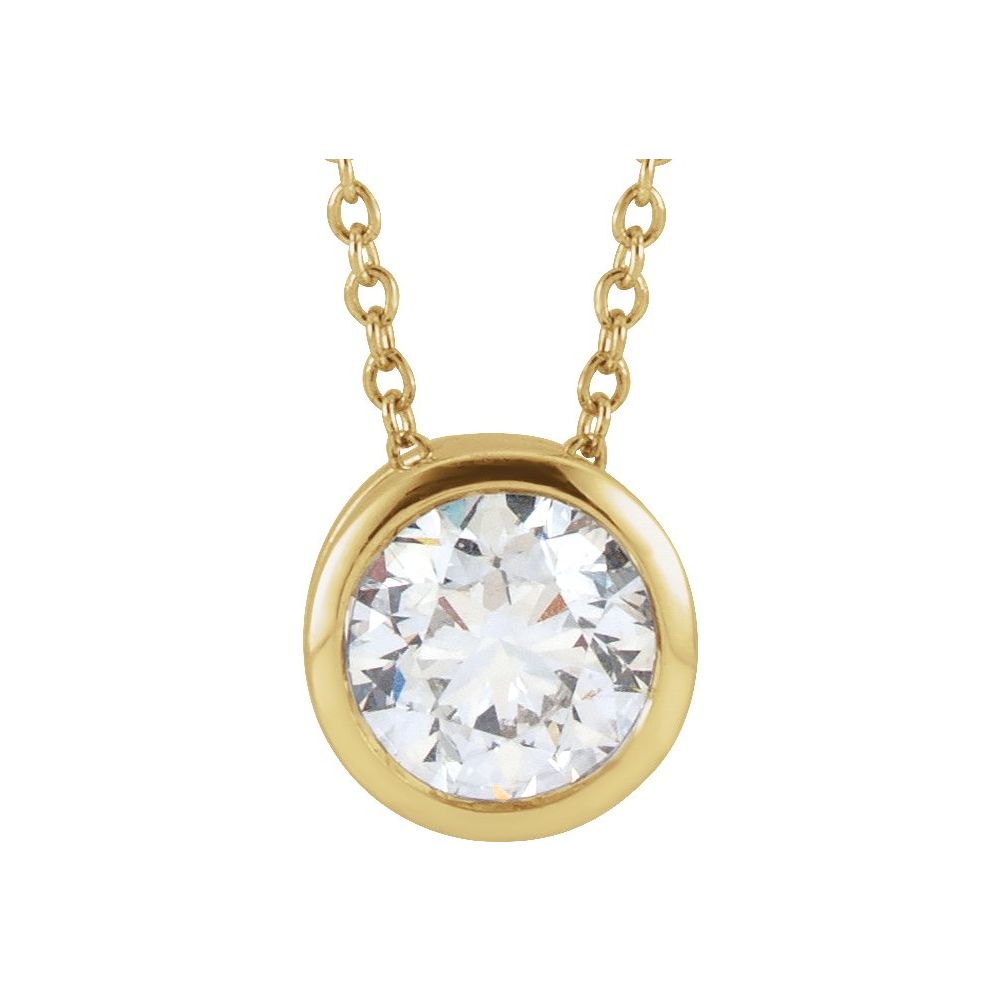 14K Yellow or White - 1/4 CT Lab-Grown Diamond Solitaire 16-18" Necklace