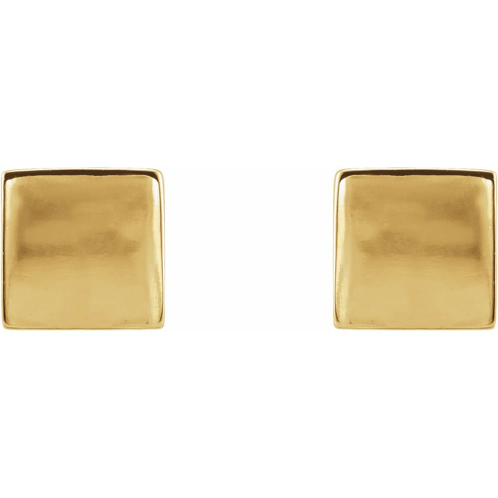 14K Yellow or White Cube Earrings
