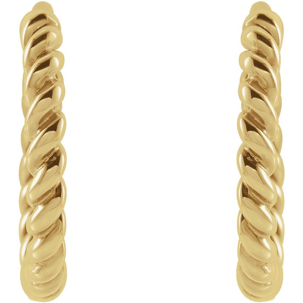 14K Yellow or White Rope 11 mm Hoop Earrings