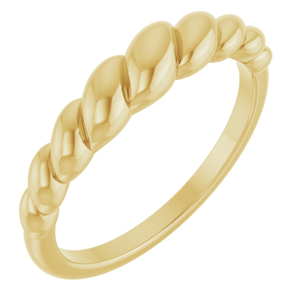 14K Yellow or White Rope Dome Ring