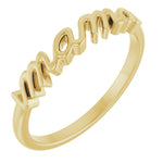 14K Yellow or White Mama Ring