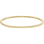14K Yellow or White Beaded Bangle Bracelet