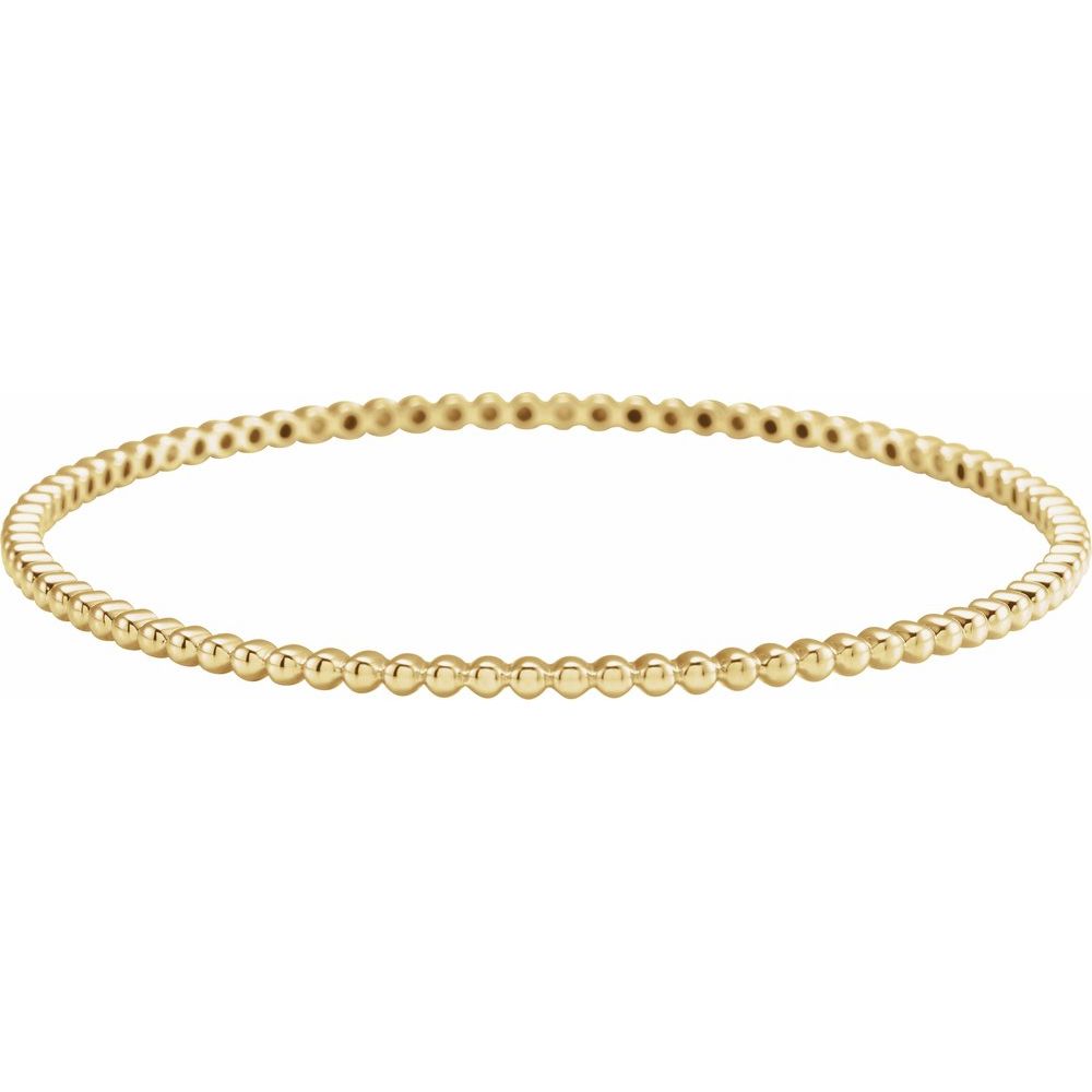 14K Yellow or White Beaded Bangle Bracelet