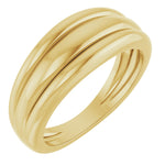 14K Yellow or White Triple Dome Ring