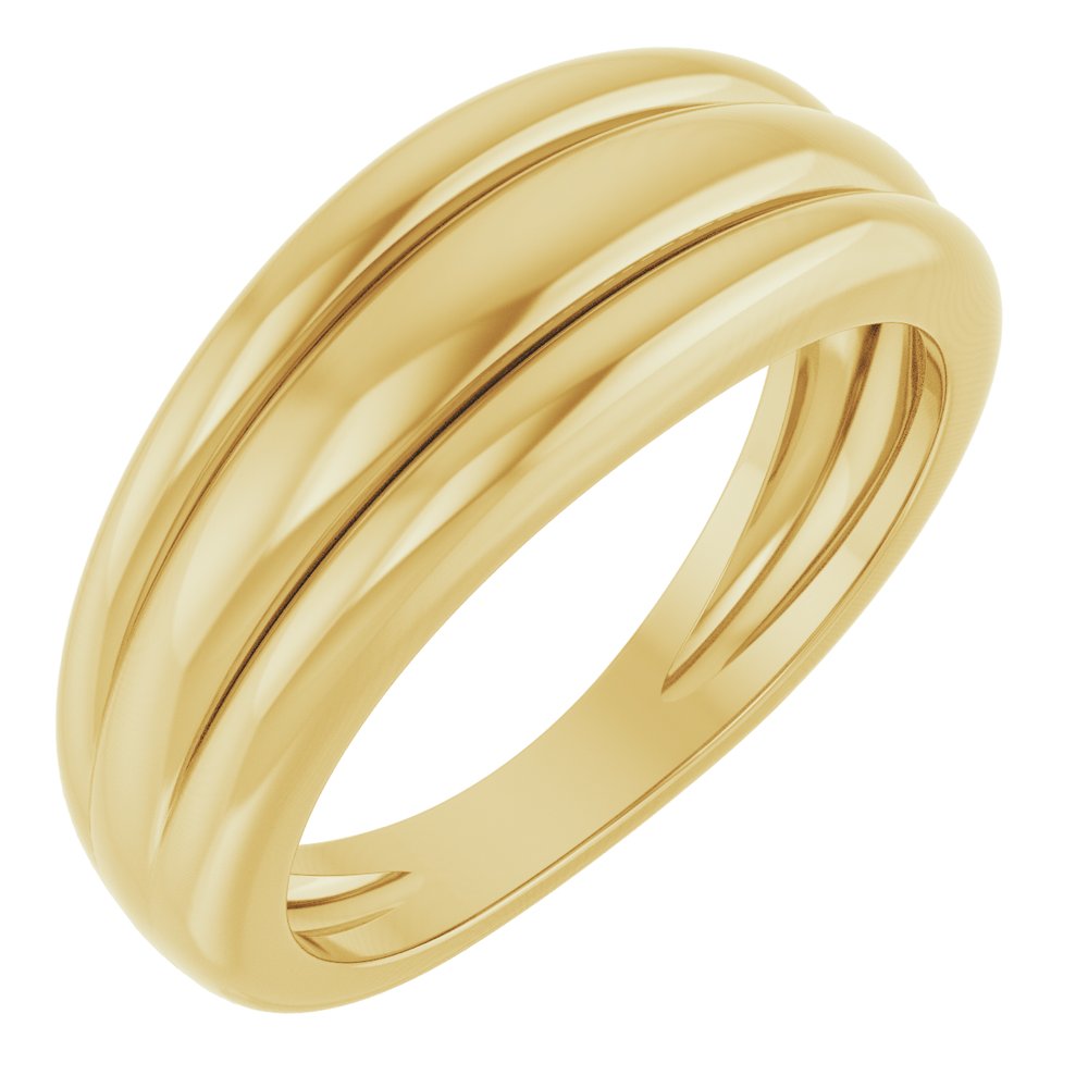 14K Yellow or White Triple Dome Ring