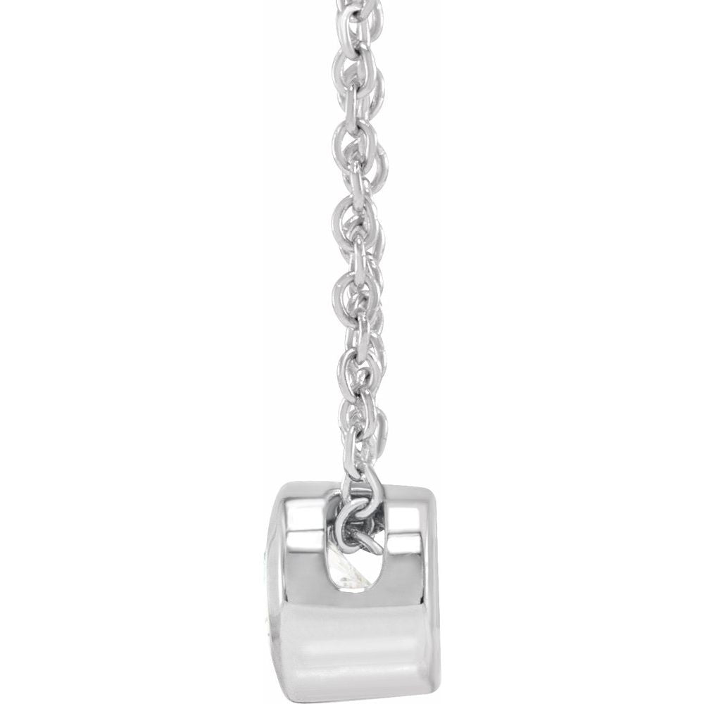 14K Yellow or White - 1/4 CT Lab-Grown Diamond Solitaire 16-18" Necklace