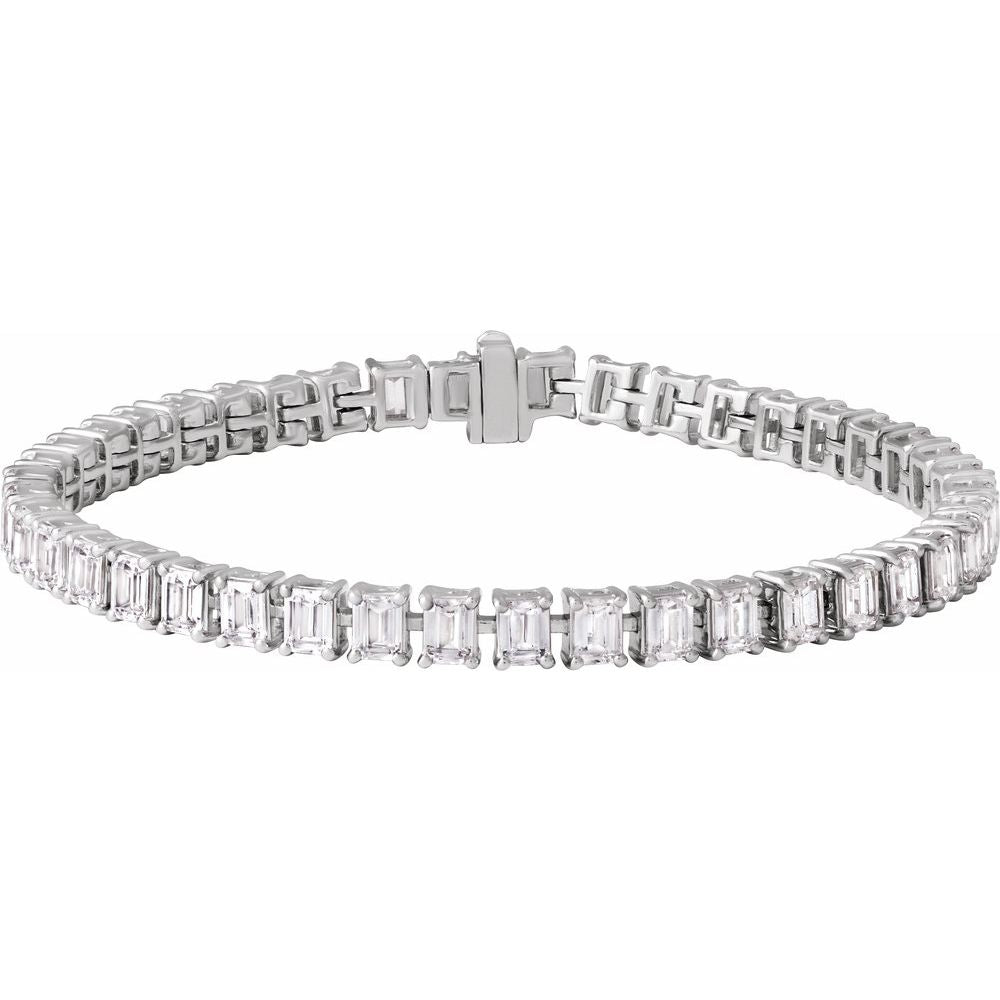 14K Yellow or  White 10 1/2 CTW Lab-Grown Diamond Line 7" Bracelet
