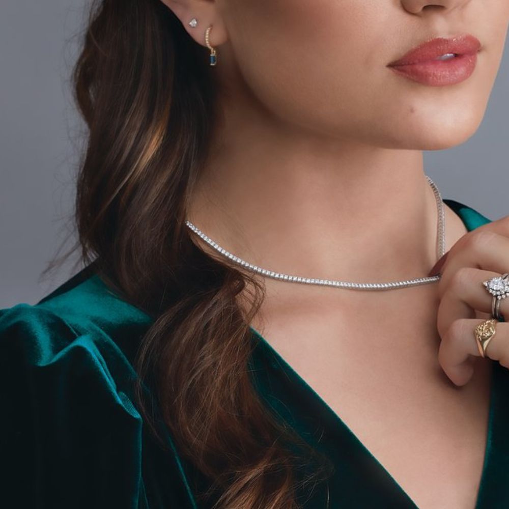 14K Yellow or White 5 7/8 CTW Lab-Grown Diamond Line 16 " / 18" Necklace