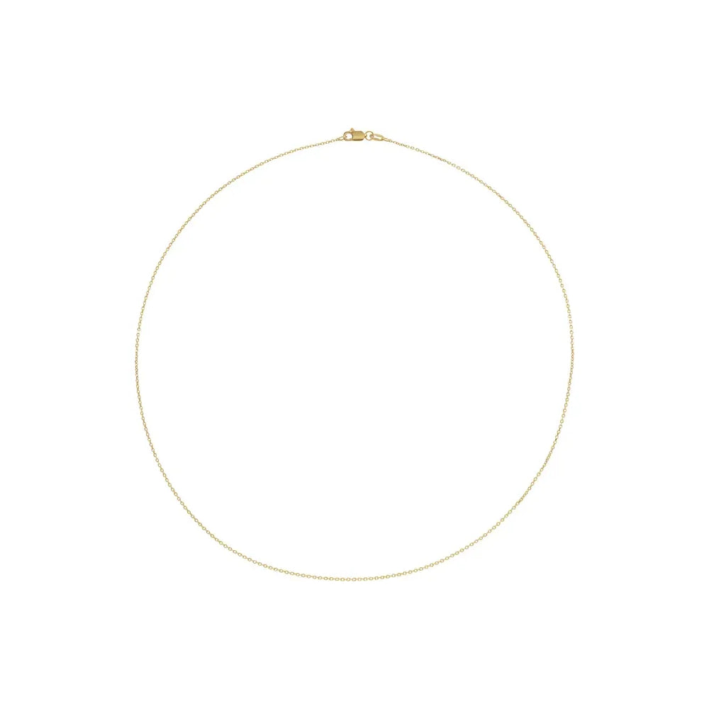 Cable Chain - 10K Diamond - Cut  1 mm