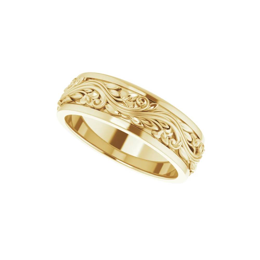 14K Yellow 7 mm Sculptural Ring