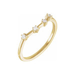 Natural Diamond On Constellation Ring