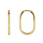 Elongated Oval Huggie Earrings