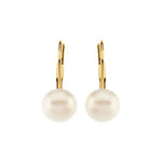 14K Yellow Freshwater Cultured Pearl Lever Back Earrings