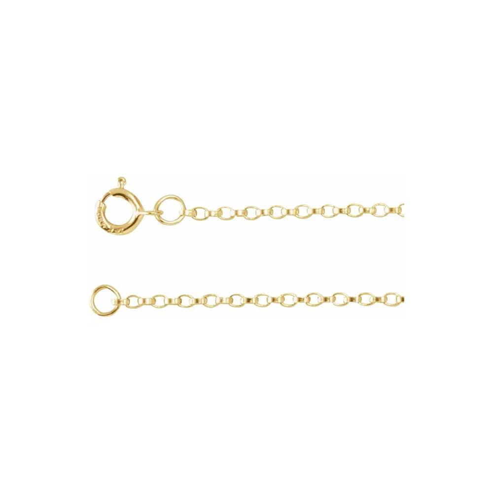 14K Yellow 1.1 mm Rolo Chain