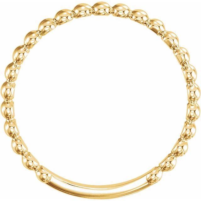 14K Yellow or White 2 mm Stackable Bead Ring