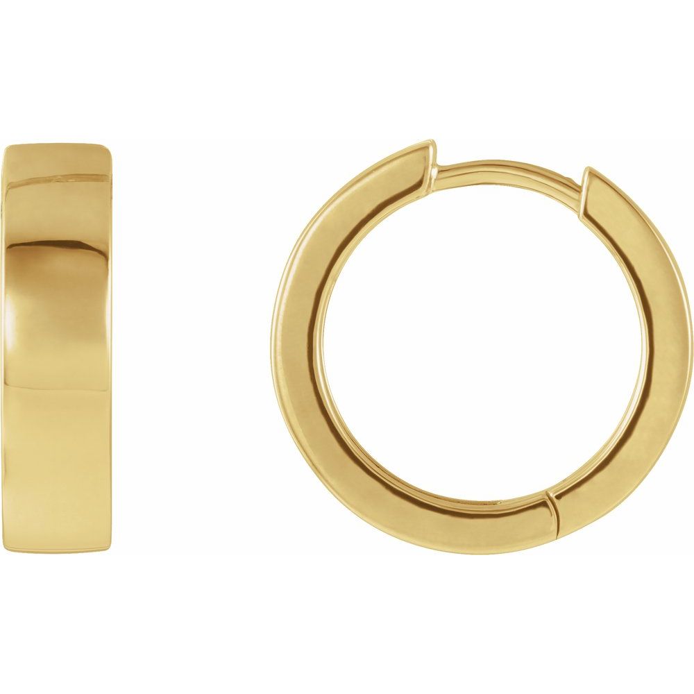 14K Yellow or White Hinged 16.5 mm Hoop Earrings