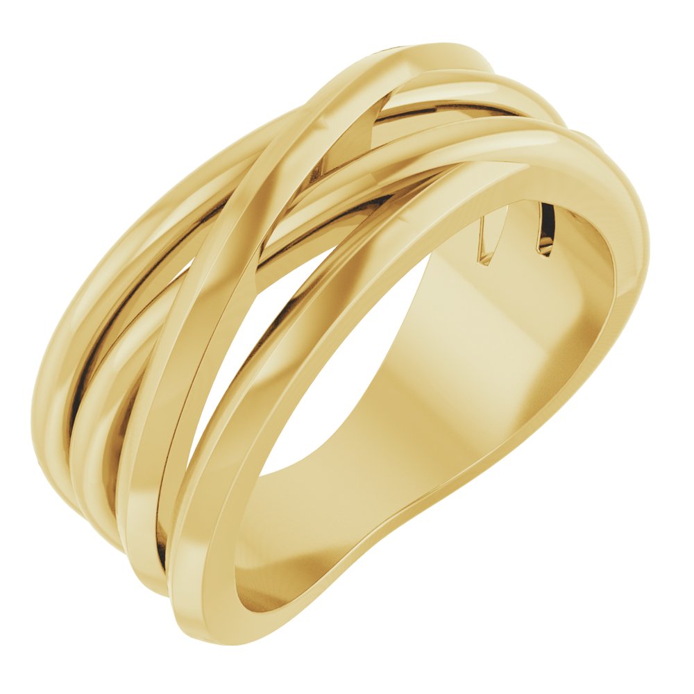 14K Yellow or White Criss-Cross Ring