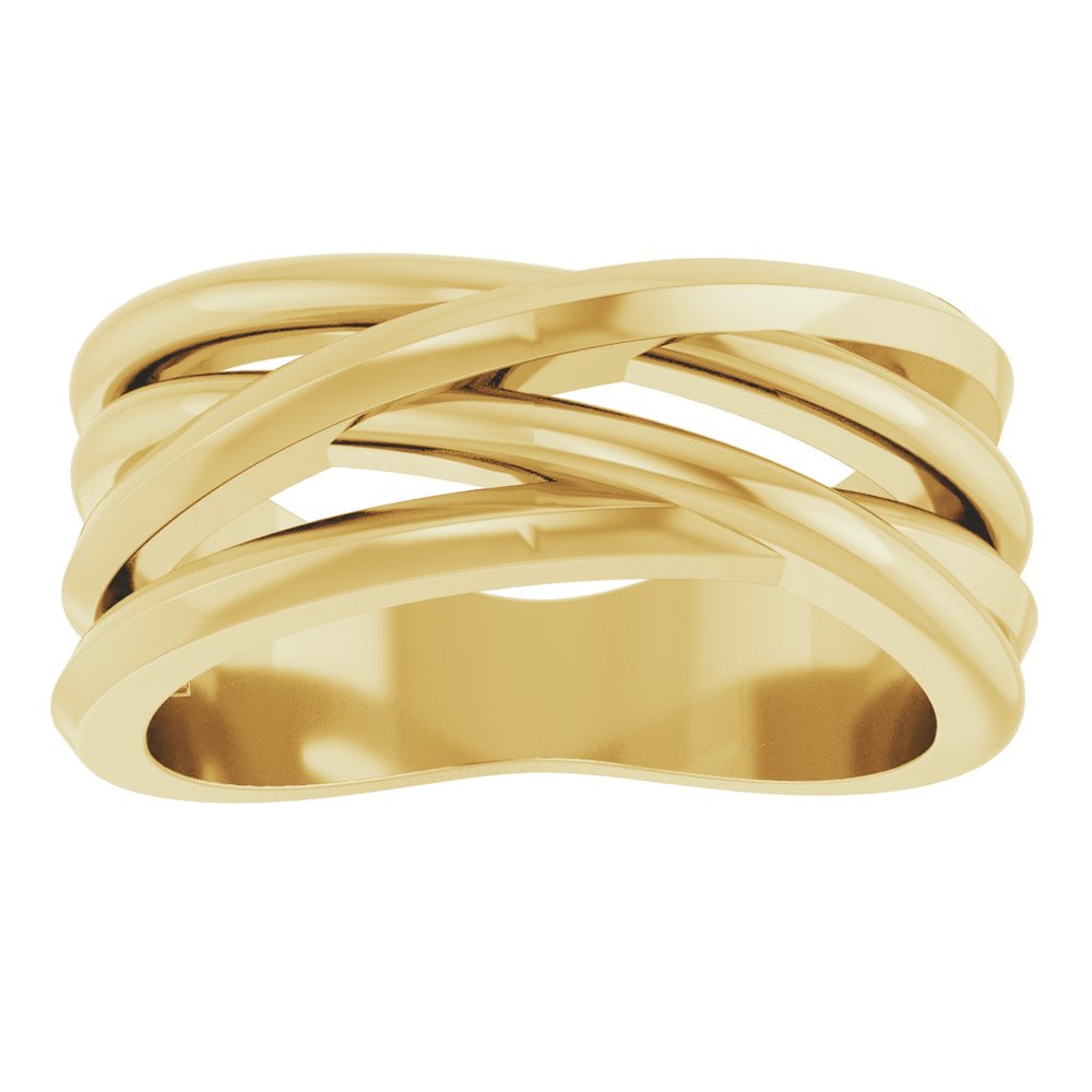 14K Yellow or White Criss-Cross Ring