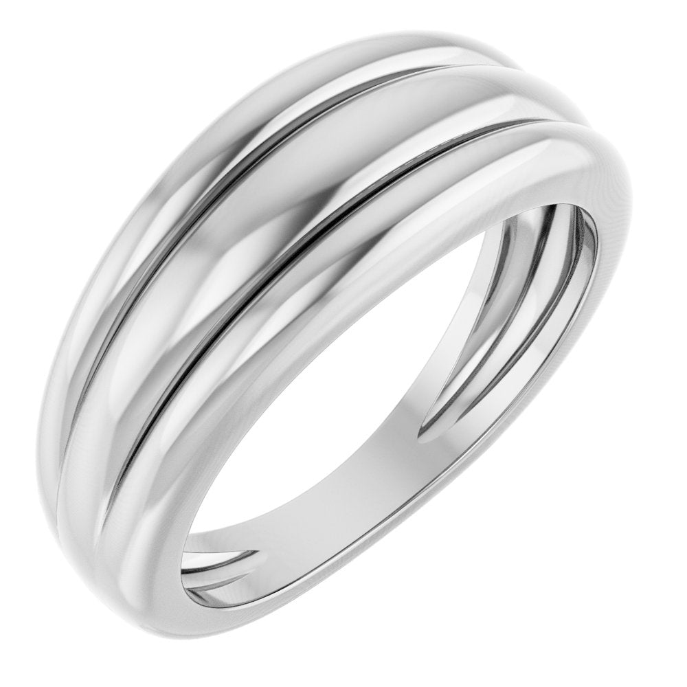14K Yellow or White Triple Dome Ring