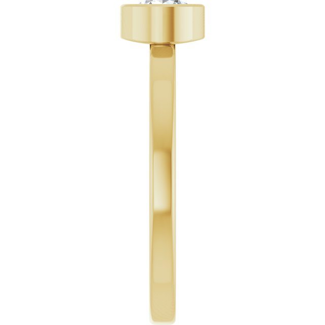14K Yellow or White 1/2 CT Lab-Grown Diamond Bezel-Set Ring