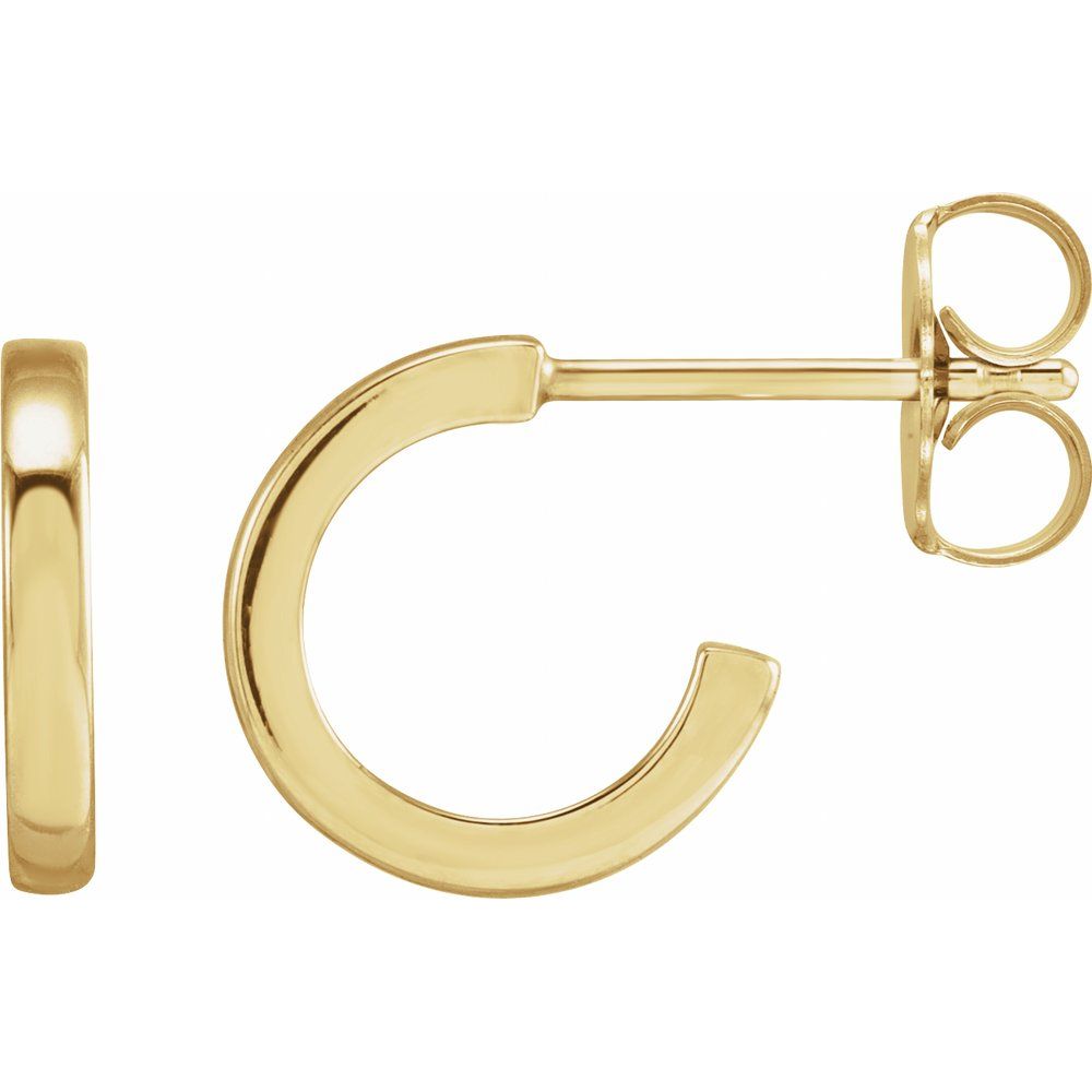 14K Yellow or White 10 mm Hoop Earrings