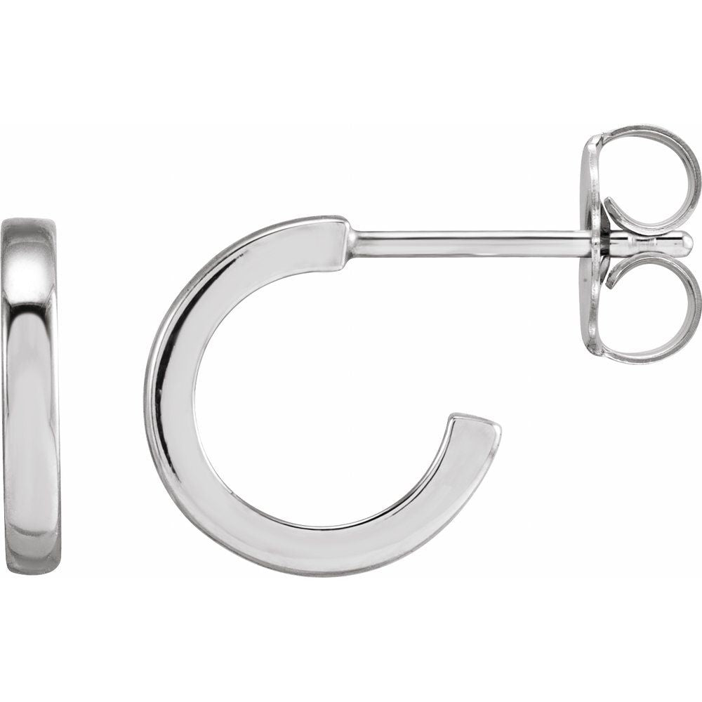 14K Yellow or White 10 mm Hoop Earrings