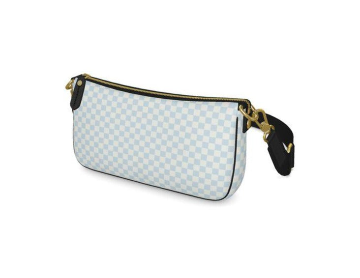 Zipper box bag Checker Style - Personalization With Your Name
