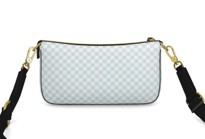 Zipper box bag Checker Style - Personalization With Your Name