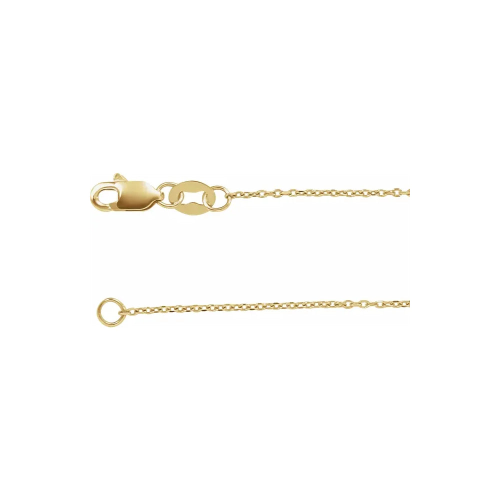 Cable Chain - 10K Diamond - Cut  1 mm