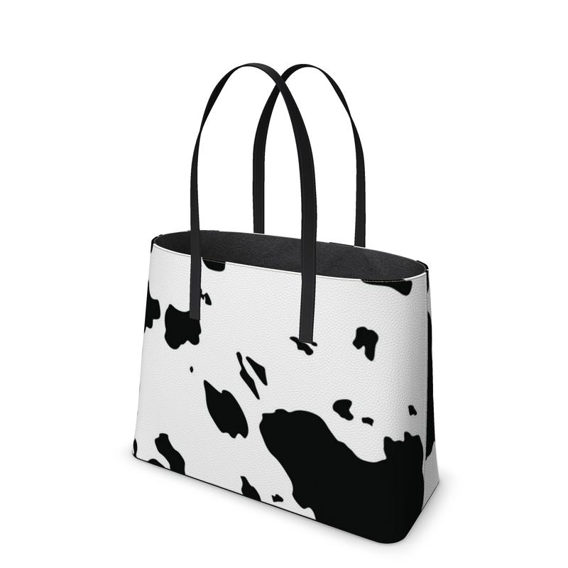 Leather tote Bag Cow Skin Style