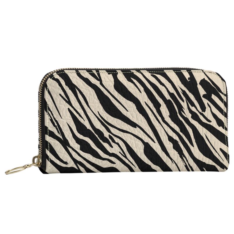 Zebra Style Leather Zip Purse - Personalize it with your name, if you want!