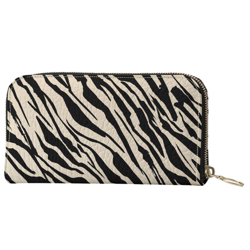 Zebra Style Leather Zip Purse - Personalize it with your name, if you want!