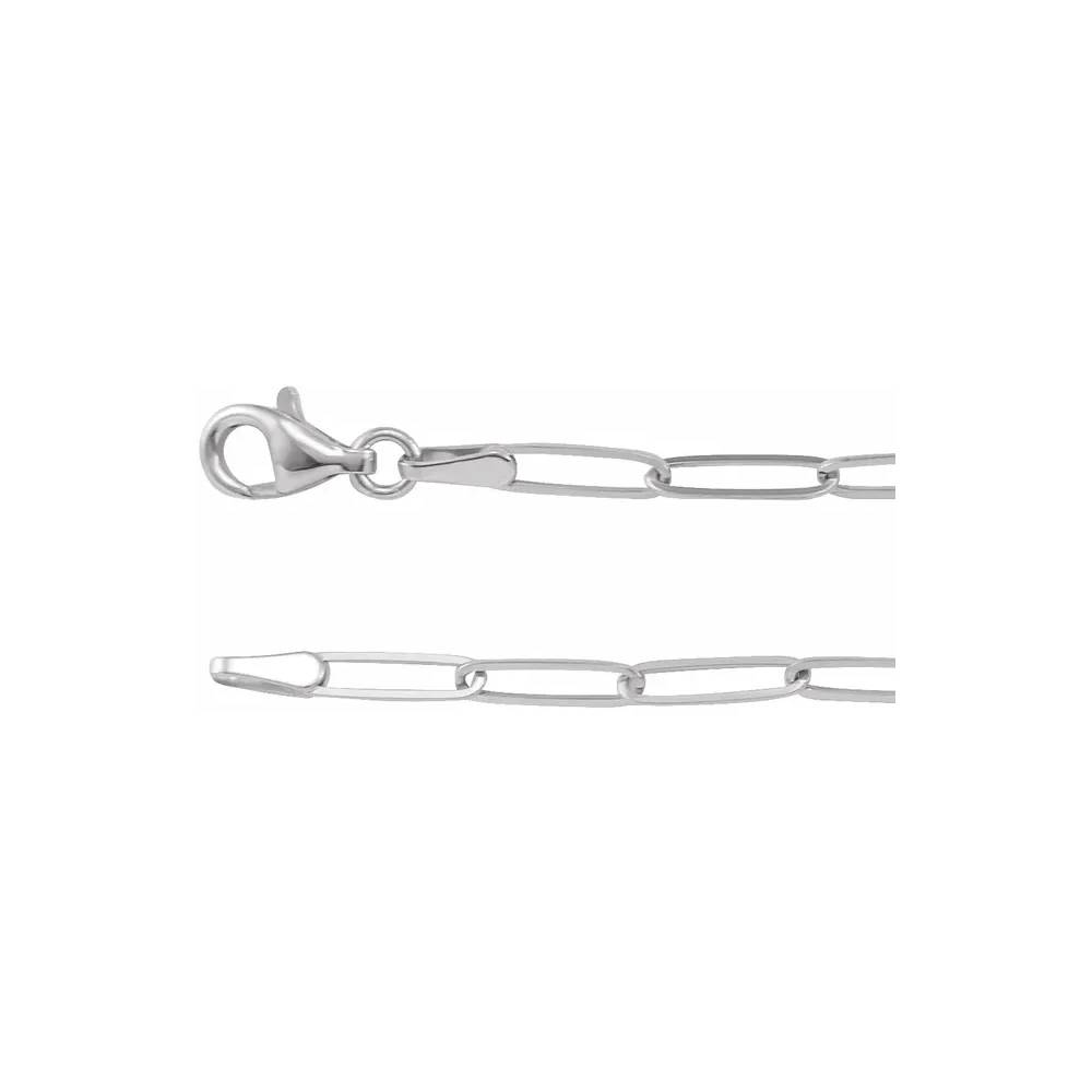 Elongated Link Chain - 14K Yellow or White Gold