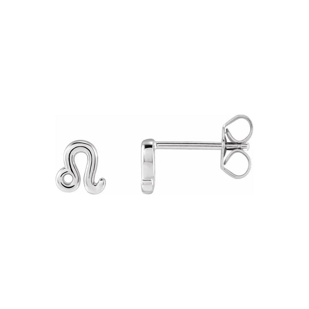 Zodiac Earrings Studs - 14K Yellow or 14K White