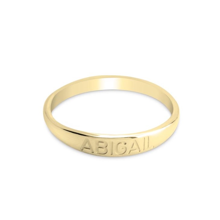 Simple Name Engraved Ring