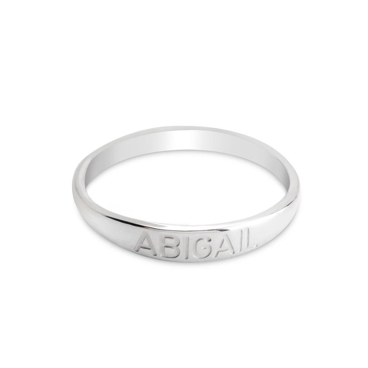 Simple Name Engraved Ring